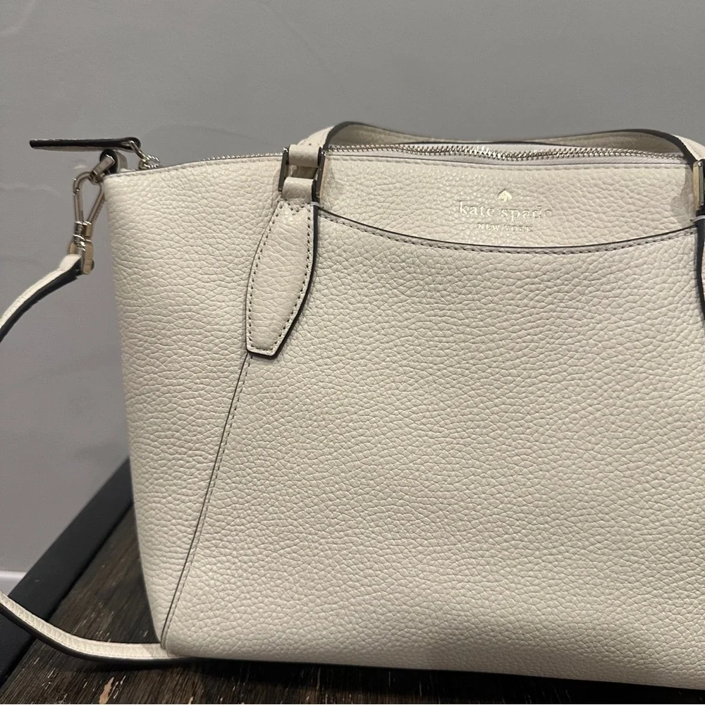 Kate‎ Spade Monica Satchel /Crossbody Handbag Buttermilk Glaze Leather EUC